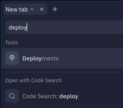 opening the Deployments tab