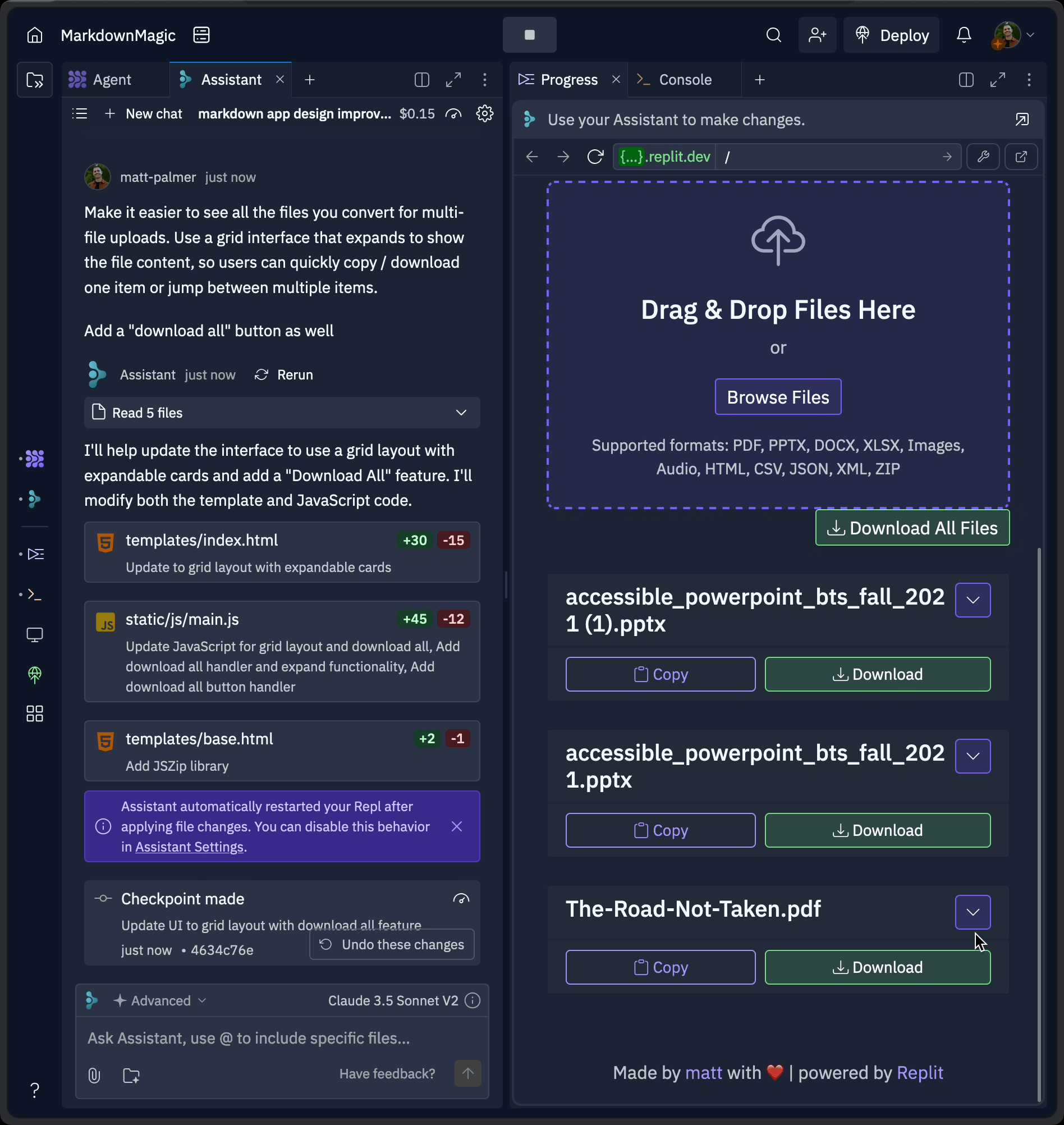 Switching from Agent to Assistant for UI refinements