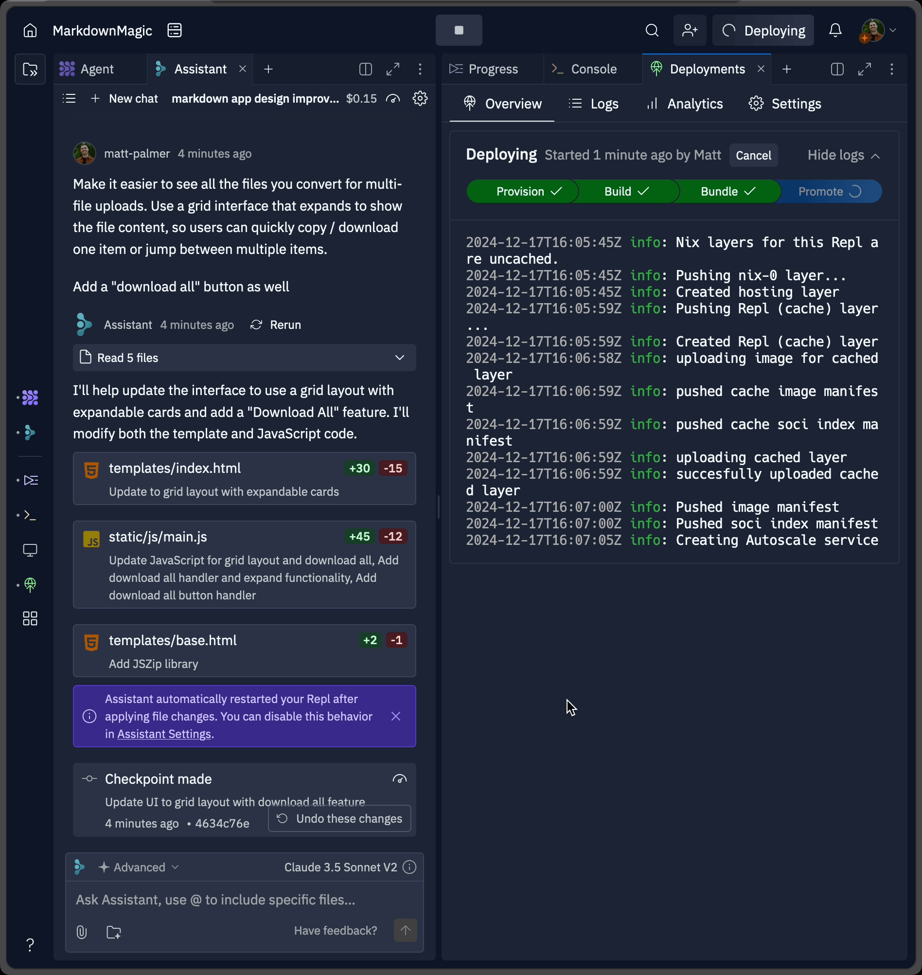 Completing the deployment process