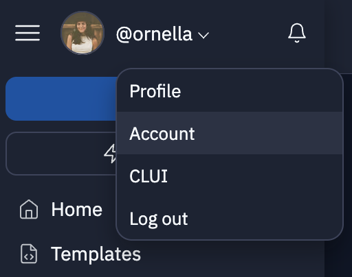 Show Account in username menu