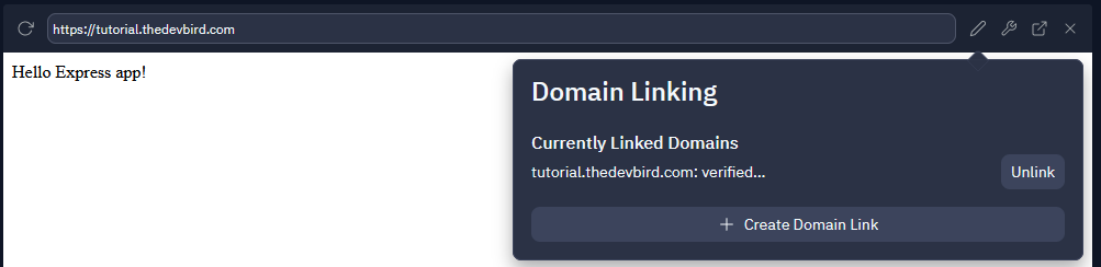custom domain is verified
