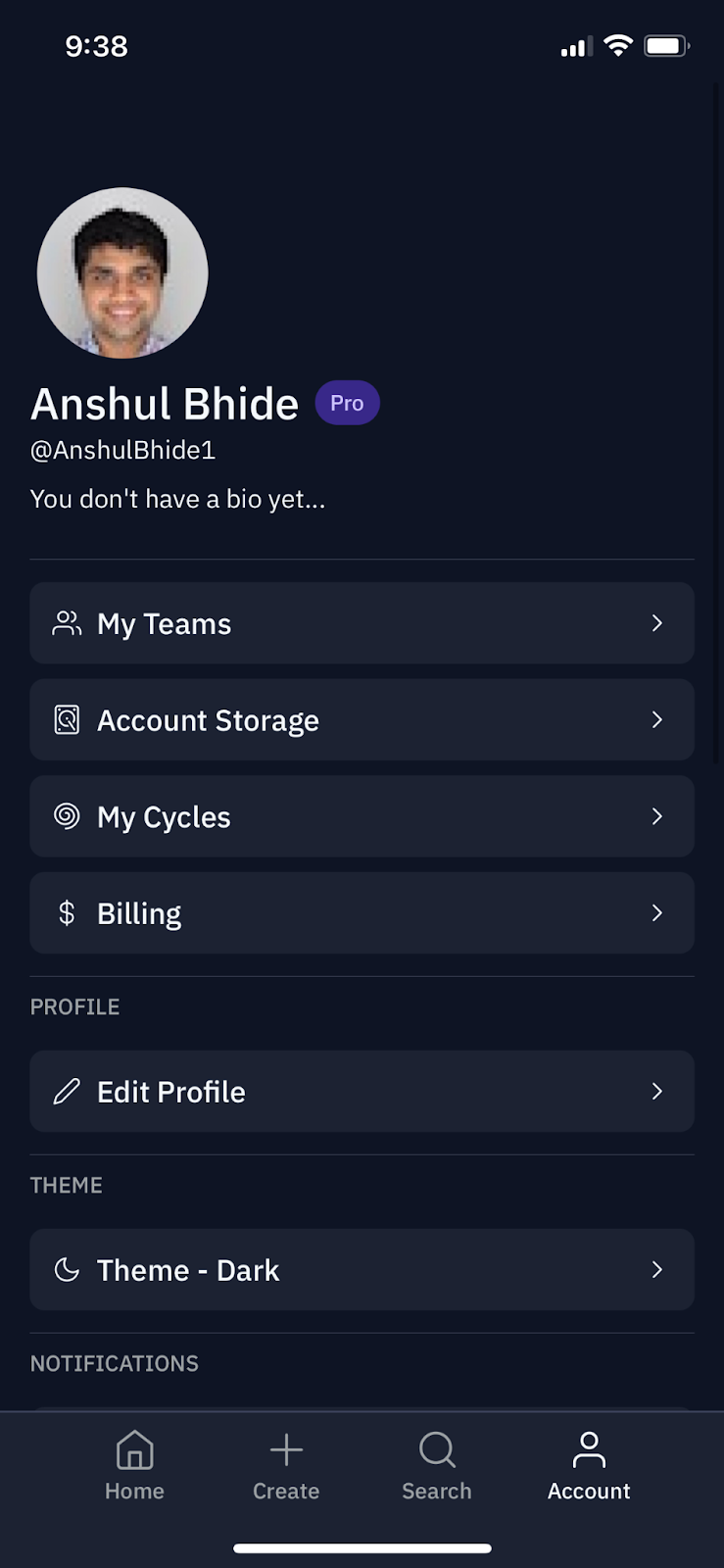 account page