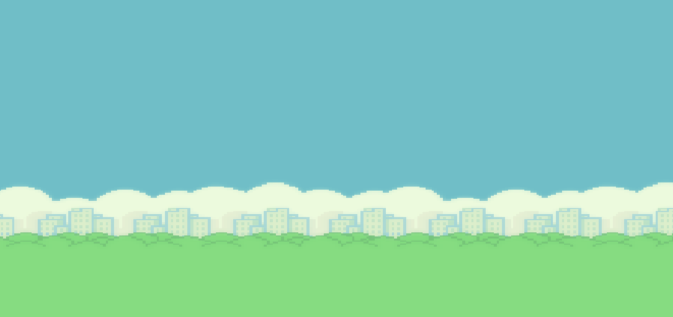 Flappy background with buildings, trees and building sky line