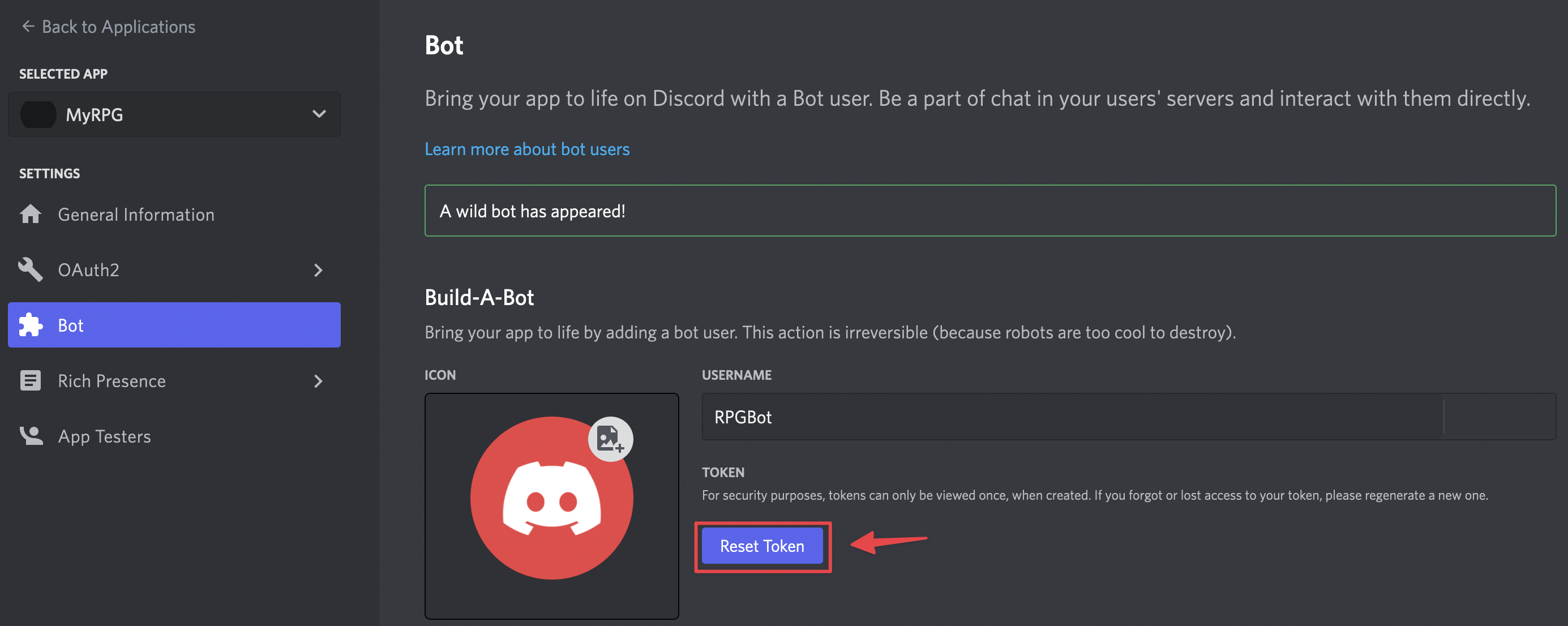 Discord create bot
